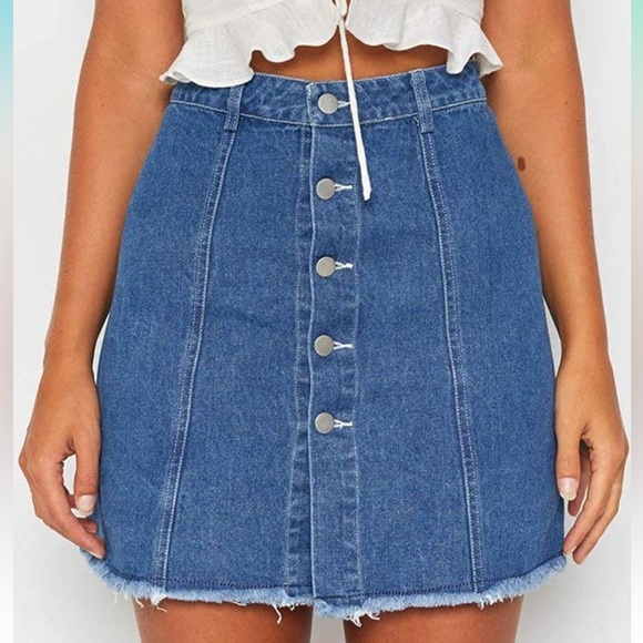 Denim Button Up Just Quella Skirt - Picture 2 of 8